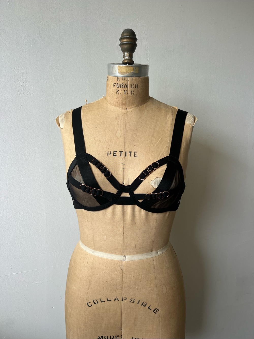Bluebella Black Strappy Mesh Underwire Bra